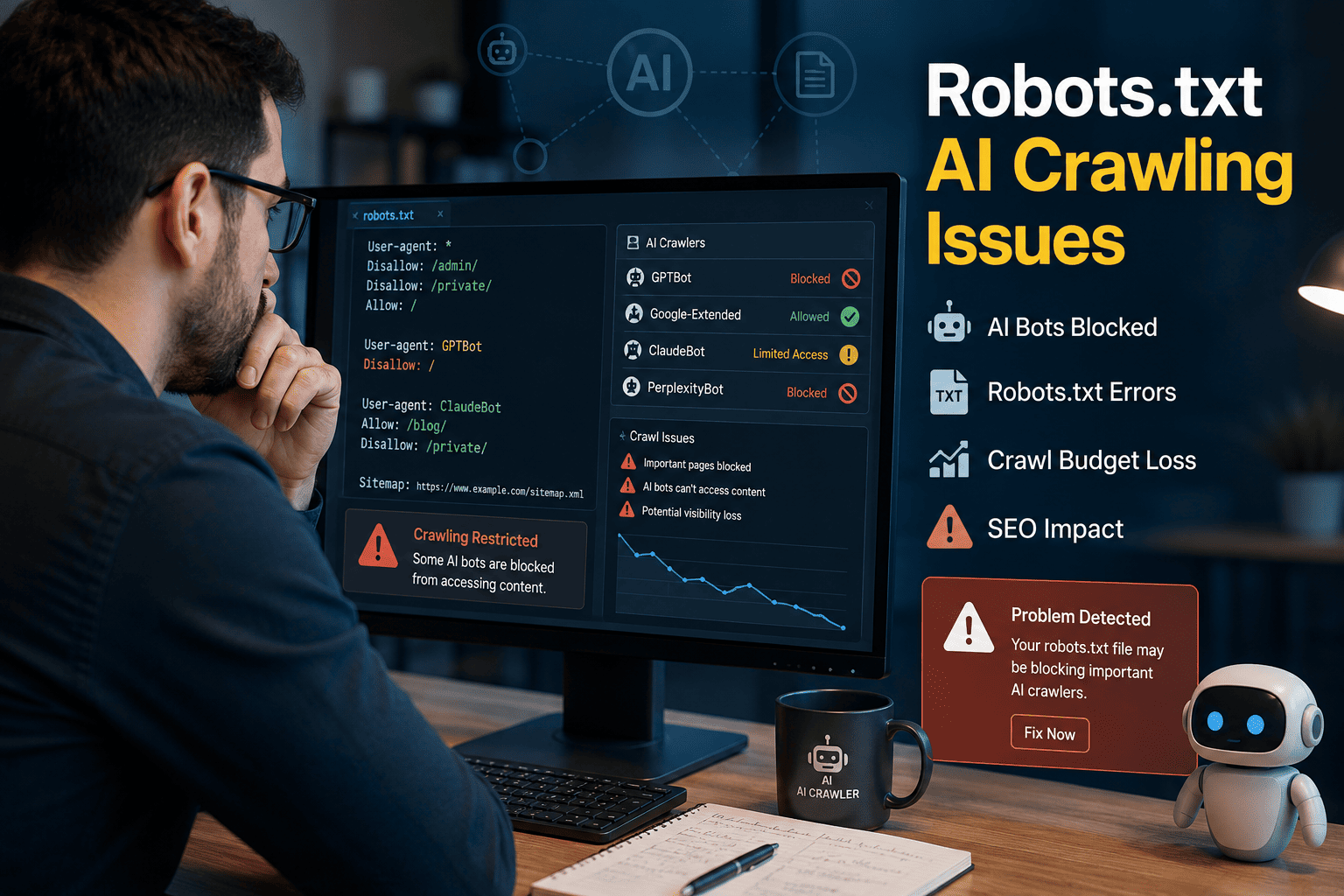 Robots.txt AI Crawling Issues: Fix AI Bot Access & SEO Problems (2026 Guide)